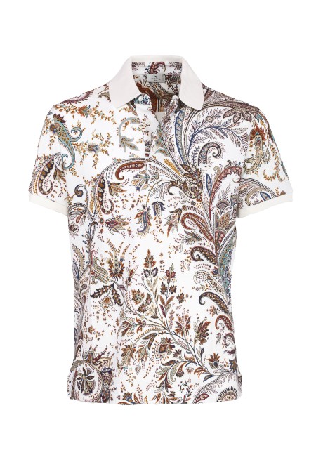 Shop ETRO  Polo: Etro polo paisley con logo.
Polo realizzata in piquet di cotone e decorata con stampa Paisley all over. 
Il modello è impreziosito da Pegaso e logo ETRO ricamati ton-sur-ton sul petto.
Vestibilità regular.
Bordi a contrasto.
100% cotone.
Fabbricato in Italia.. MRMD0004 AJ045-X0800BIANCO